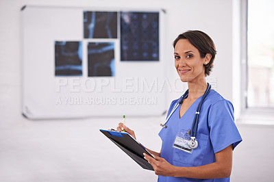 Buy stock photo Cropped portrait of friendly radiologist