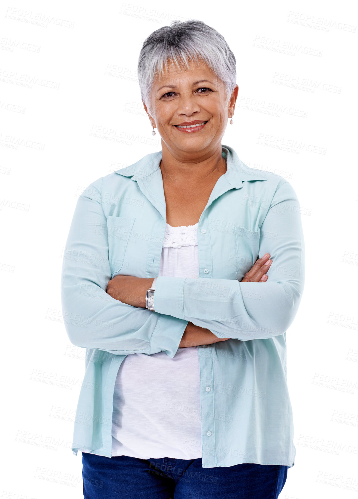 Buy stock photo Studio shot of a mature woman isolated on white
