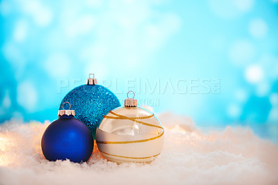 Buy stock photo Studio shot of Christmas decorations