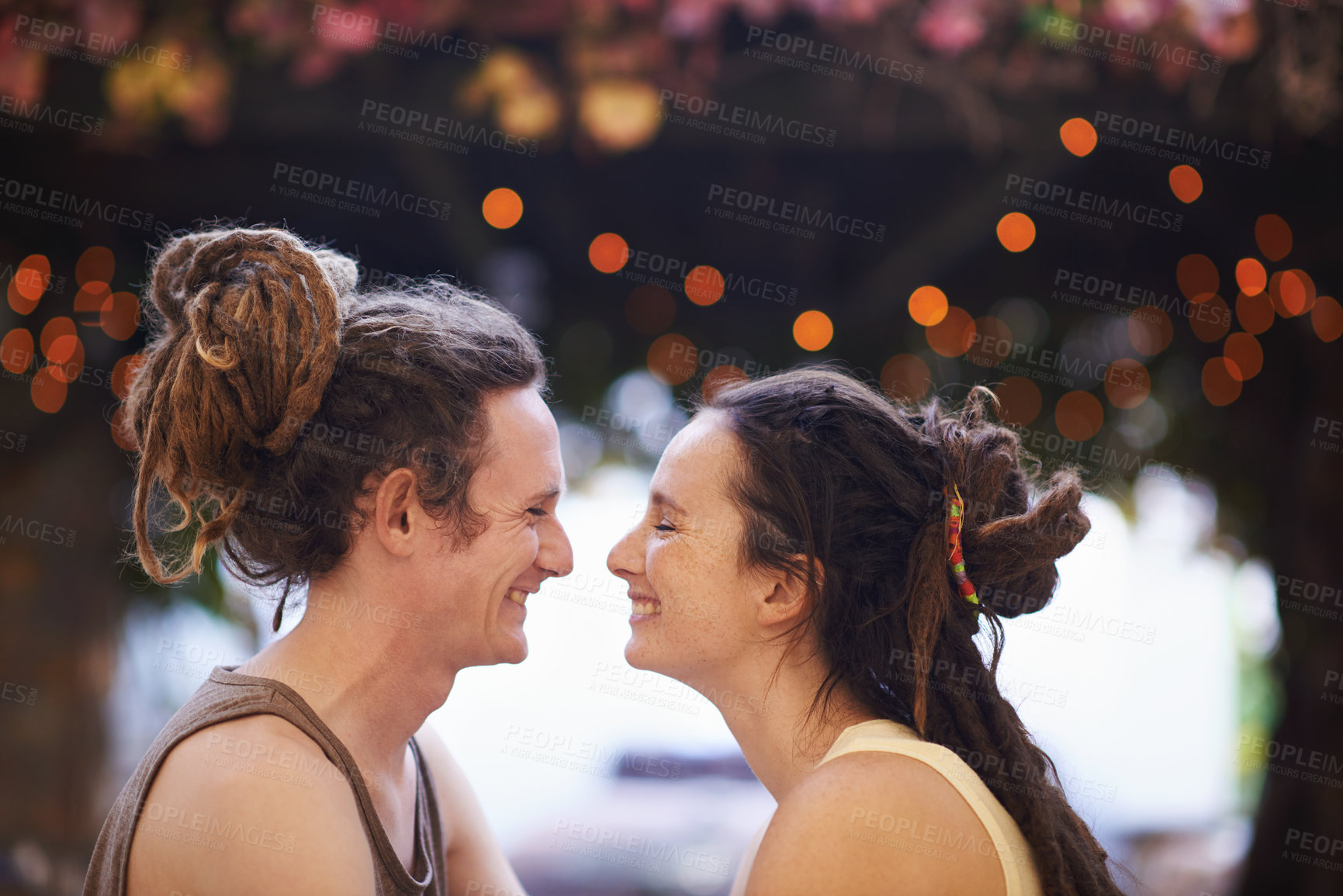 Buy stock photo Home, happiness and sunshine with couple, love and bonding together with relationship or relaxing. Affection, smile or man with woman or cheerful with joy or romantic with marriage, date or apartment