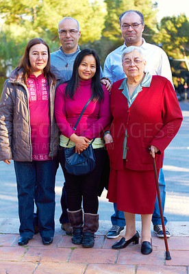 Buy stock photo A portrait of a multi-generational family