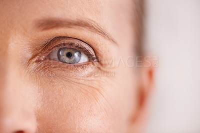 Buy stock photo Closeup studio shot of a beautiful mature woman's face