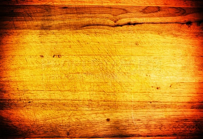 Buy stock photo Wood, floor and closeup on texture with detail surface and grain pattern in material on ground or background. Wooden, board or flooring for deck as wallpaper or table for woodworking with nobody