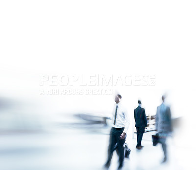 Buy stock photo Blurred shot of a businesspeople commuting