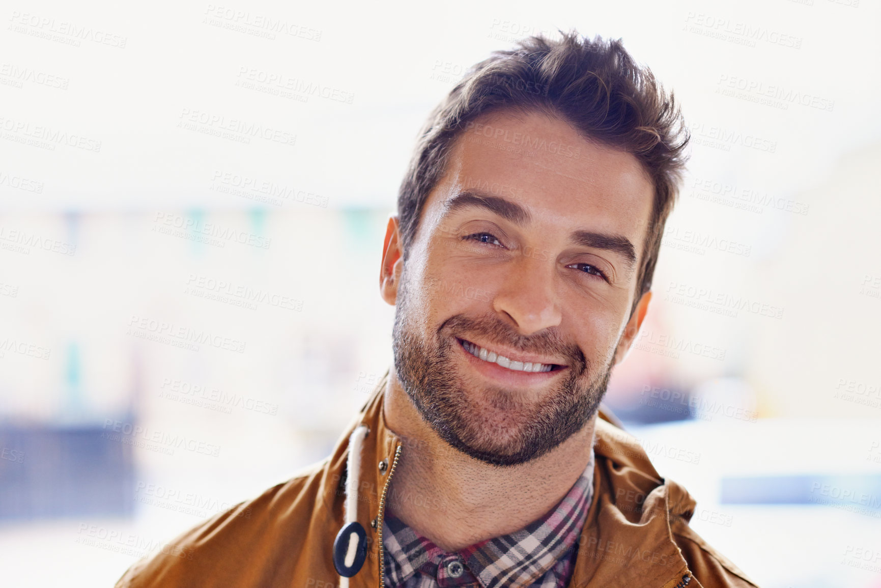 Buy stock photo Cropped portrait of a handsome young man
