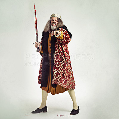 Buy stock photo Studio shot of a richly garbed king