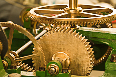 Buy stock photo Clockwork machinery that looks well-maintained