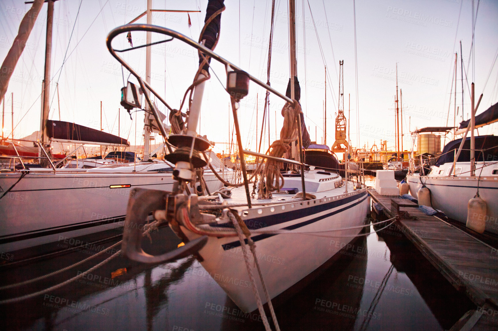 Buy stock photo Yachts moored n a harbour