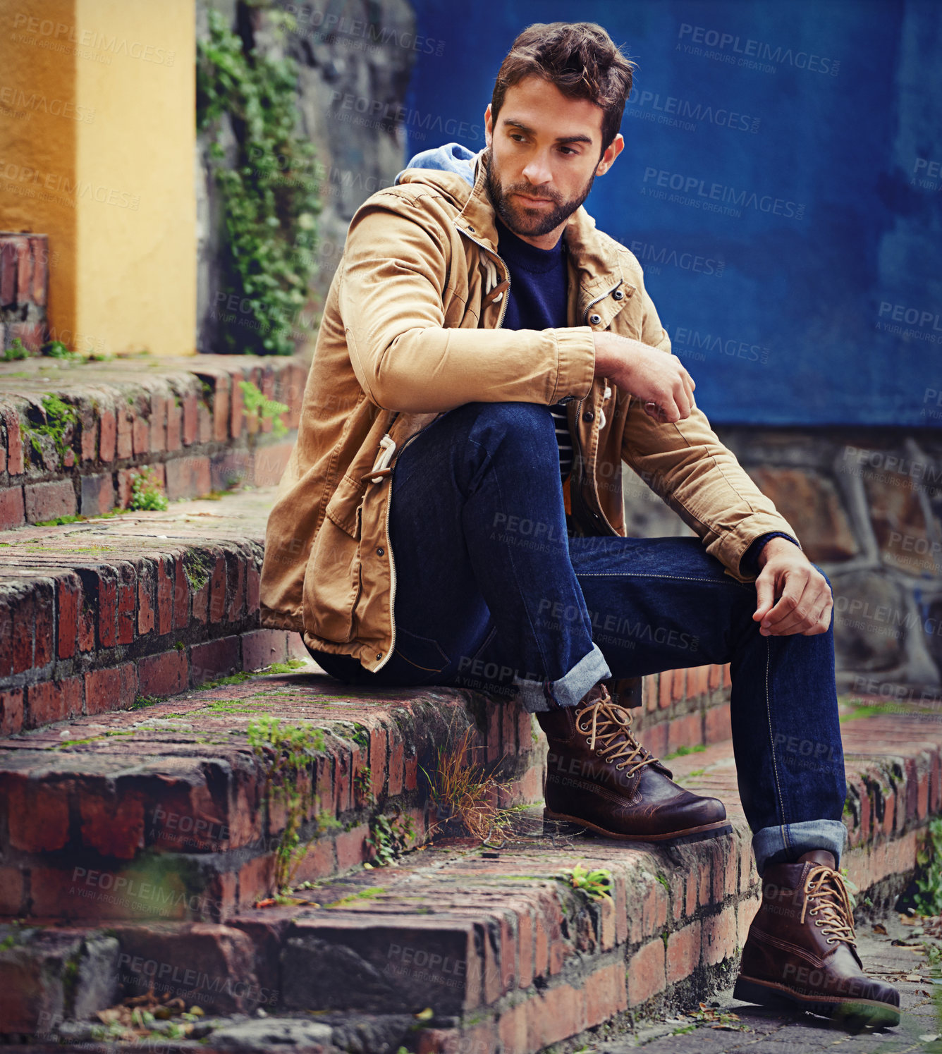 Buy stock photo A handsome young man in winter attire