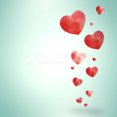 Buy stock photo A graphic illustration of hearts