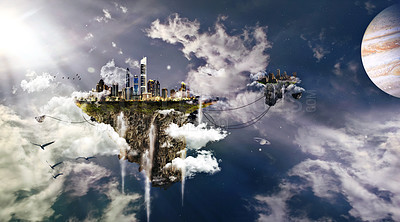 Buy stock photo Illustration of a cloudscape