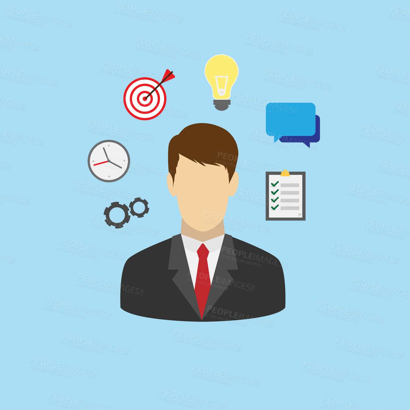Buy stock photo Logo, icon and emoji or sign for business, social media and app or mockup. Corporate ecommerce design, ui notification or graphic illustration for seo cloud website isolated on blue background