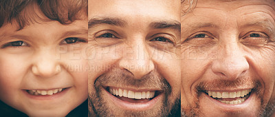 Buy stock photo A combination image of a man at different stages during his life