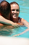 Sharing a special moment in the pool