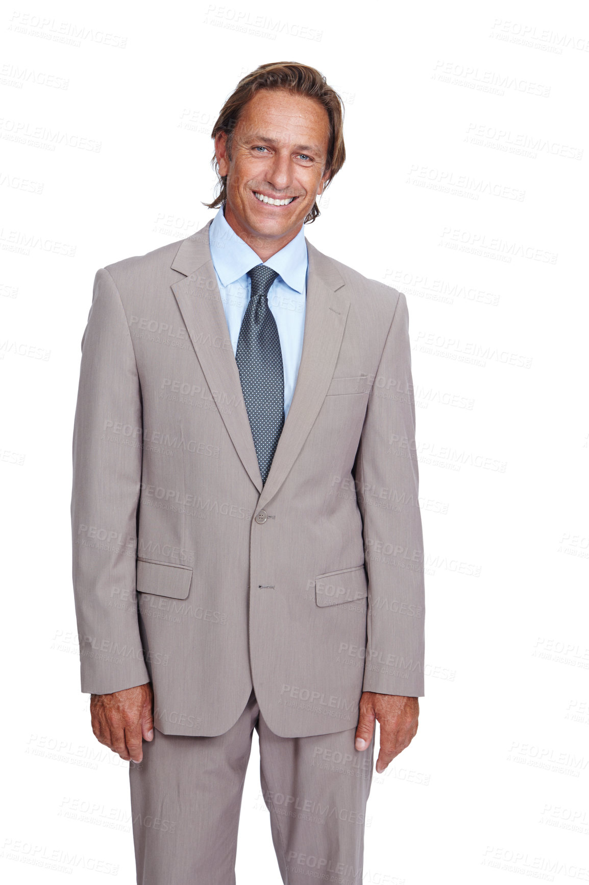 Buy stock photo Businessman, portrait and corporate ceo with success and leadership, executive isolated against white background. Business man, management and motivation with vision, goals and professional mockup