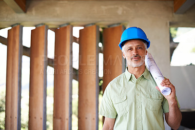 Buy stock photo Portrait of a building contractor