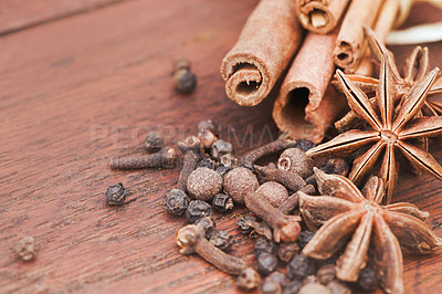 Buy stock photo Cropped shot of an assortment of spices