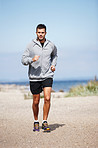 Taking a morning run on the beach