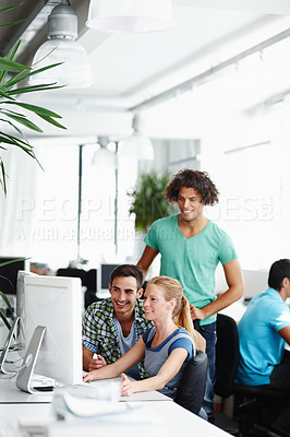 Buy stock photo A group of businesspeople working in the office