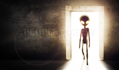 Buy stock photo Conceptual shot of an extraterrestrial