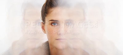 Buy stock photo Multiple exposure shot of a beautiful young woman