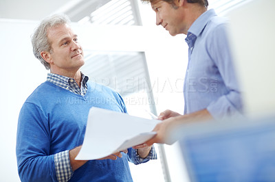 Buy stock photo Employer and employee meeting in an office