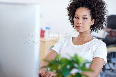Buy stock photo Portrait of a beautiful businesswoman at work