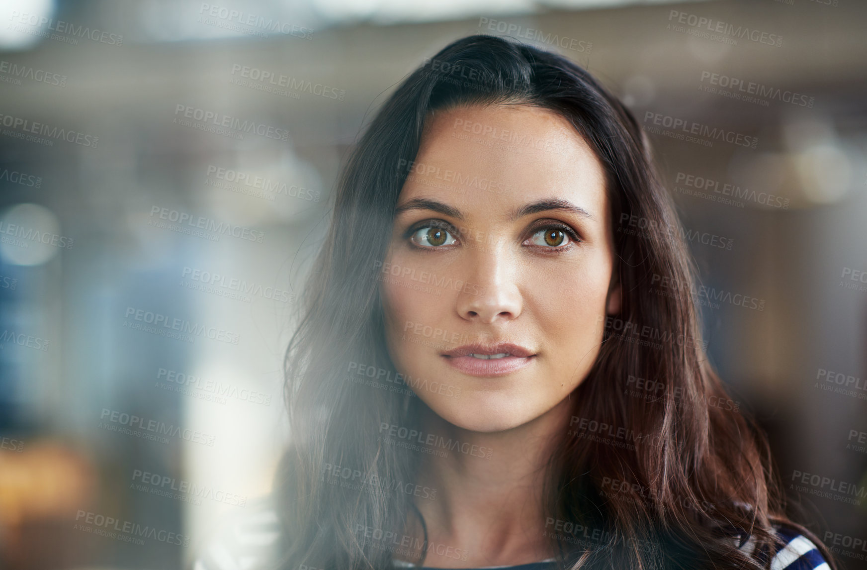 Buy stock photo Cropped shot of a casually-dressed businesswoman standing in her office