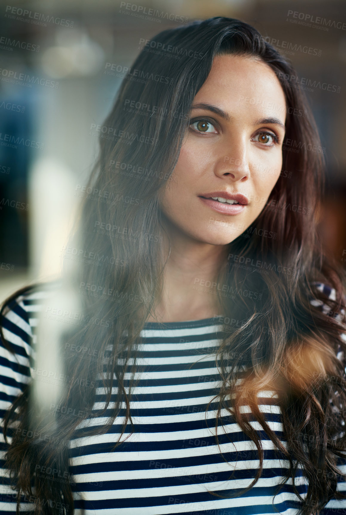 Buy stock photo Cropped shot of a casually-dressed businesswoman standing in her office