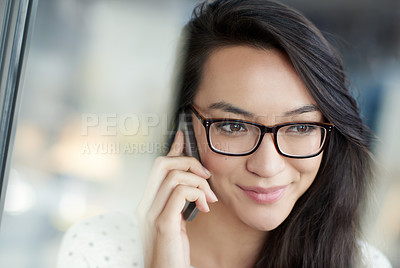 Buy stock photo Cropped shot of a casually-dressed businesswoman standing in her office