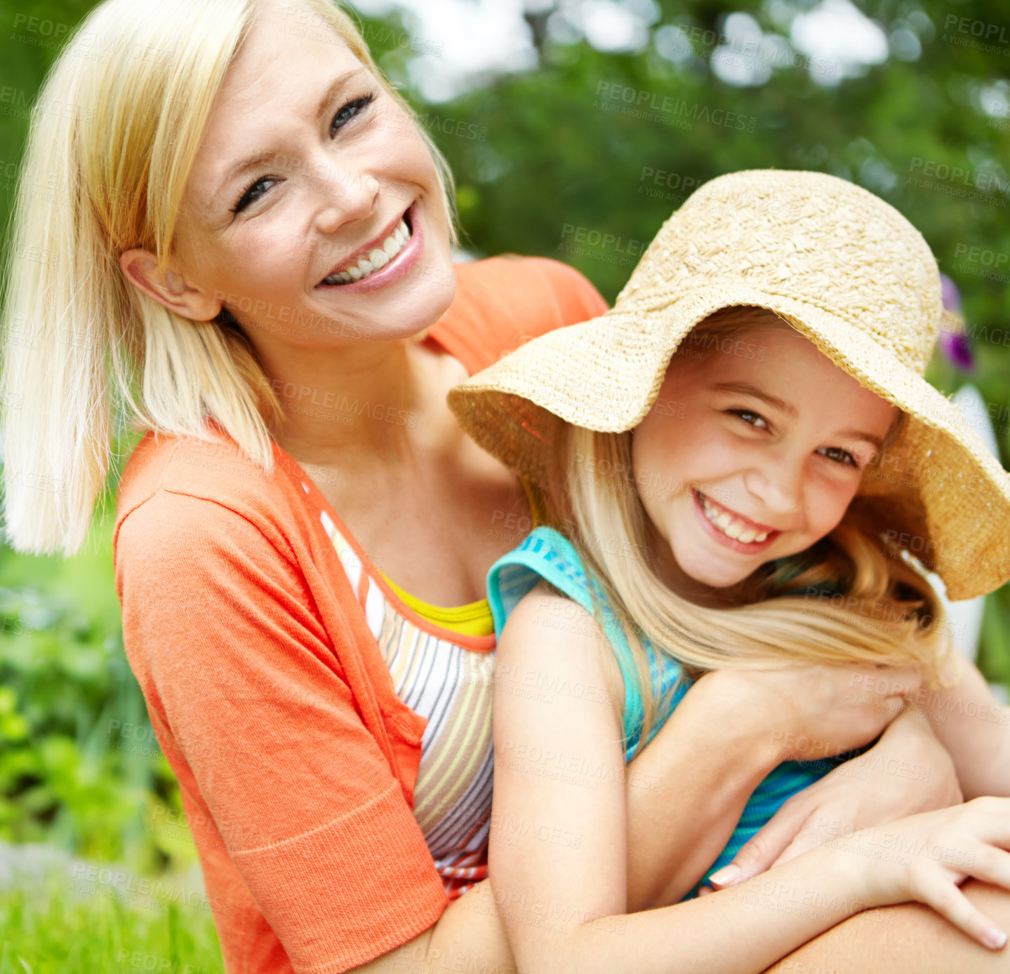 Buy stock photo Cute little girl spending time with her mom