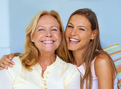 Buy stock photo Shot of a grandmother and her grandchild enjoying their time together