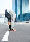 Loosening up for his morning run