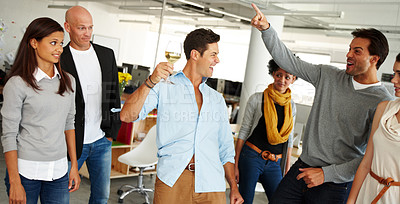 Buy stock photo A group of coworkers at an office party