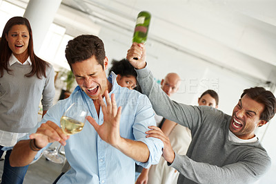 Buy stock photo A group of coworkers at an office party