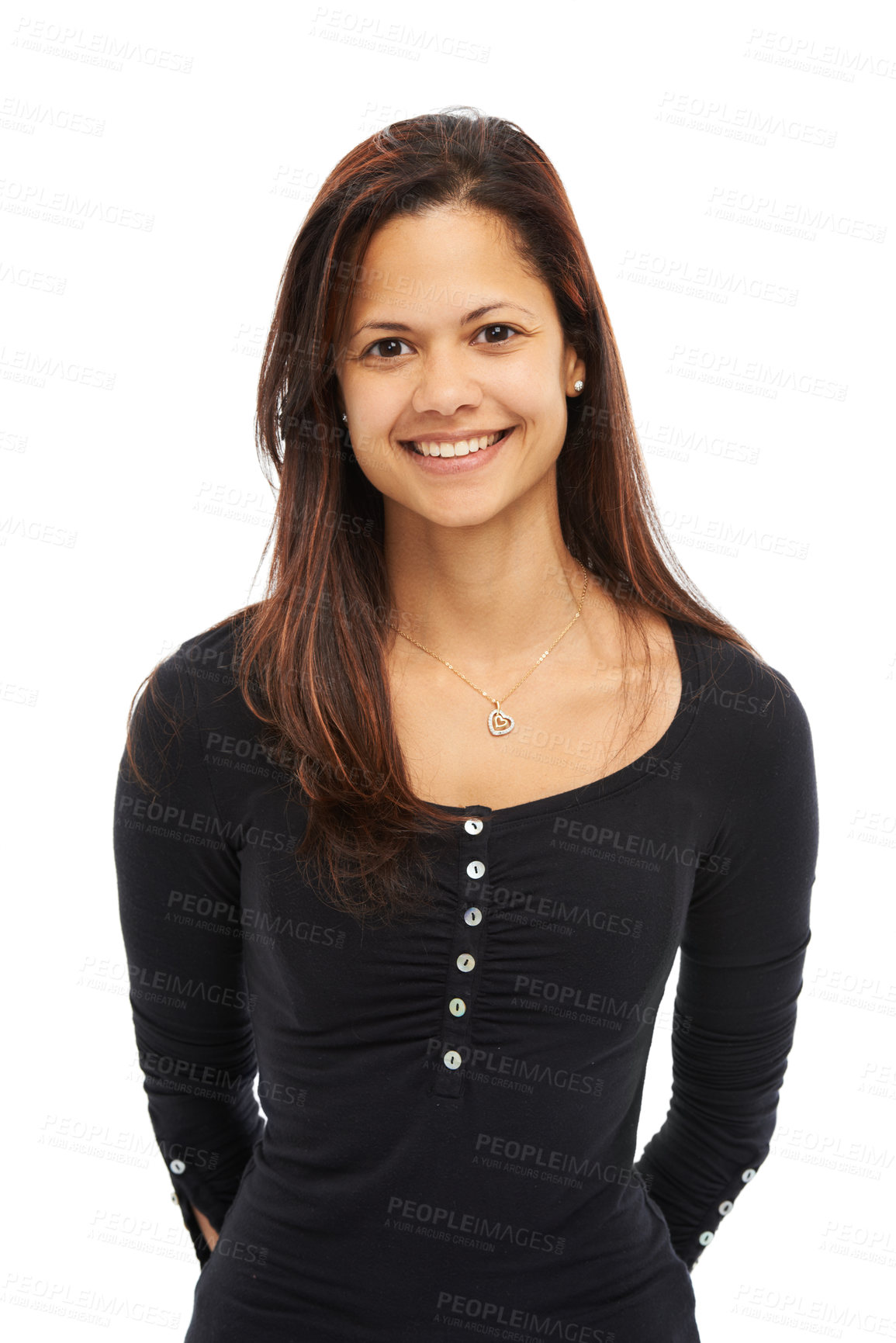 Buy stock photo Studio shot of an attractive young woman isolated on white