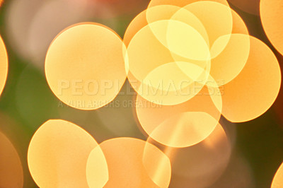 Buy stock photo Closeup shot of Christmas lights - blurred