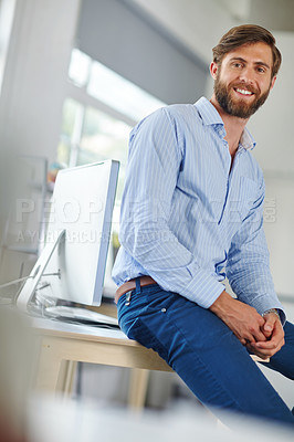 Buy stock photo Portrait of a handsome male designer in his office