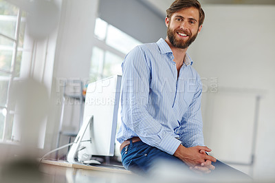 Buy stock photo Portrait of a handsome male designer in his office
