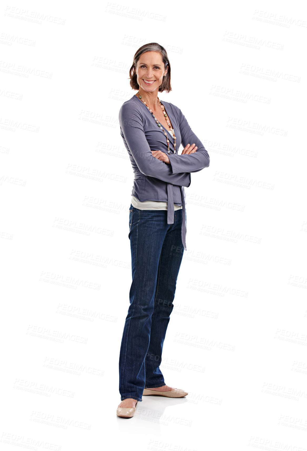 Buy stock photo Full length studio portrait of an attractive mature woman in casualwear