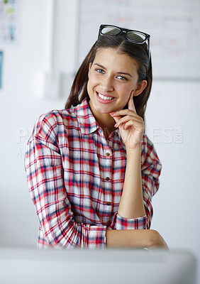 Buy stock photo Shot of a beautiful young designer looking at the camera