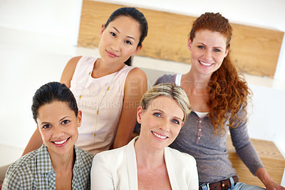 Buy stock photo Portrait of a diverse group of coworkers in a casual office environment 