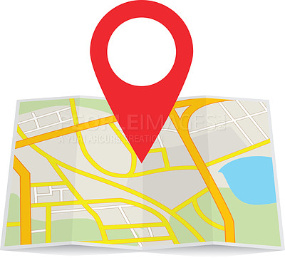 Buy stock photo Computer graphic of a city street map with gps data on it