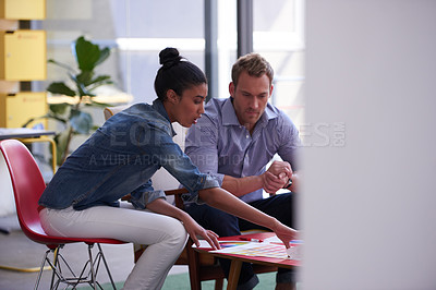 Buy stock photo Cropped shot of young designers working together in their office