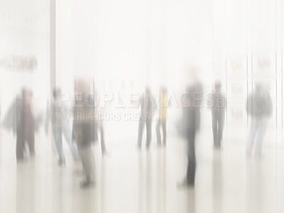 Buy stock photo Motion and lens blurred photo of city people