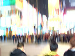 Motion blurred city life