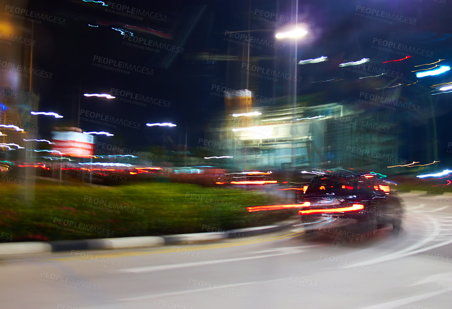 Buy stock photo City, blur and motion with road, abstract and street for New York cityscape and architecture. Manhattan, background and metropolitan backdrop for speed, transportation and urban highway downtown