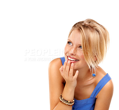 Buy stock photo Studio shot of an attractive young blond woman