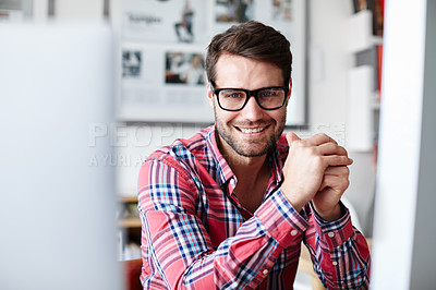 Buy stock photo Portrait shot of a creative professional in his office