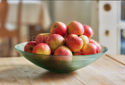 Buy stock photo Glass bowl with lots of healthy apples -  a really healthy and tempting treat.